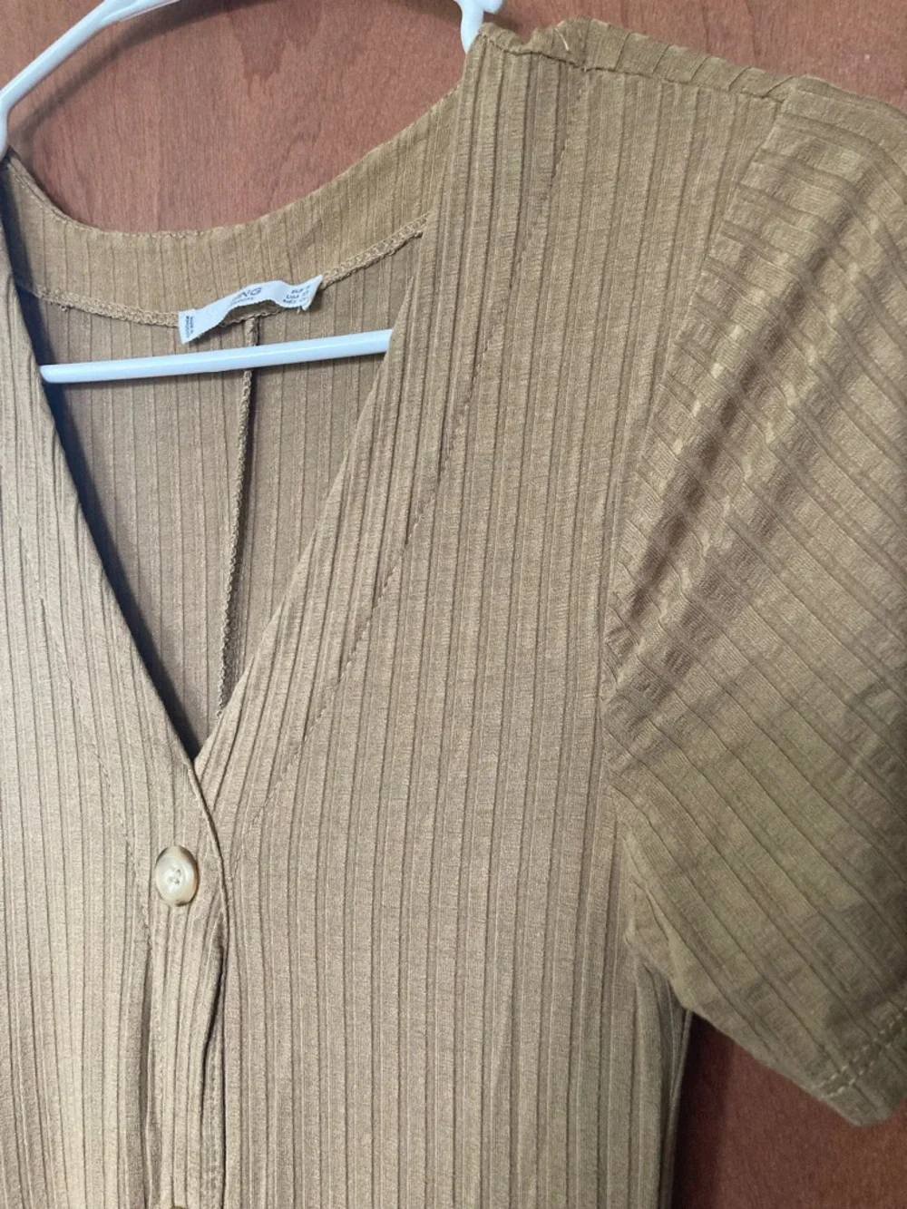 Mango Ribbed Button-Front Maxi Dress - Picture 3 of 6